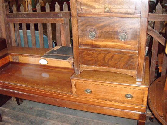 George III mahog night commode & square piano both converted (-)